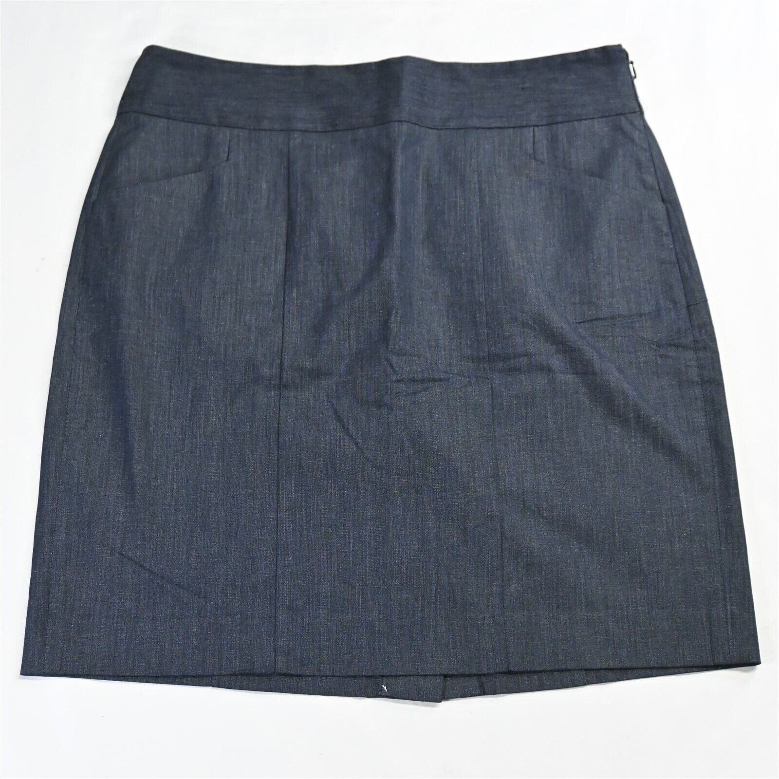 LOFT 8 Blue Pockets Stretch Zip Womens Straight Pencil Skirt - $18.19