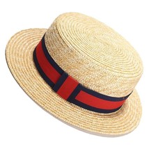 New Men’s Straw Boater Fedora Dress Hat (Size 56-58CM) - £19.05 GBP