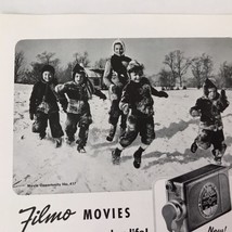Bell & Howell Filmo Movie Camera Vtg 1940 Print Ad Advertising Kids In Snow - £7.76 GBP