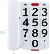 Home Intuition Big Button Corded Phone For Seniors With Extra Loud Ringe... - £37.68 GBP