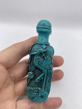 Vintage Dragon Parfum Snuff Bouteille Bleu Sculpté Personnage Résine - £50.70 GBP