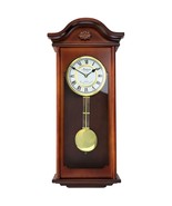 Bedford Clock Collection Jacob 22.75 Inch Mahogany Chiming Pendulum Wall... - $206.75 CAD