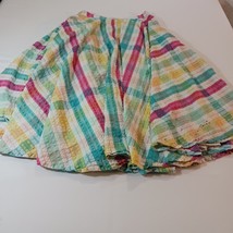 Crown &amp; Ivy Skirt Women&#39;s Pink Blue Yellow Plaid Seersucker Flare Lined ... - €8,89 EUR