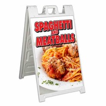 Spaghetti Meatballs Signicade 24x36 Aframe Sidewalk Sign Banner Decal Italian - £38.16 GBP+