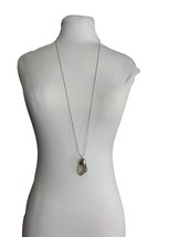 Chicos Necklace Long Strand Faceted Crystal Pendant Silver Tone 20&quot; Adjustable - $24.75