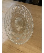 Vintage Clear Glass Relish Pickle Dish Diamond Pattern Star-burst Sawtoo... - $18.95 CAD