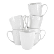 Elama Cara 6 pc 10 oz Porcelain Cup Set in White - £29.45 GBP