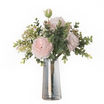Elegant Peony and Eucalyptus Artificial Flower Bouquet Arrangement - £11.07 GBP