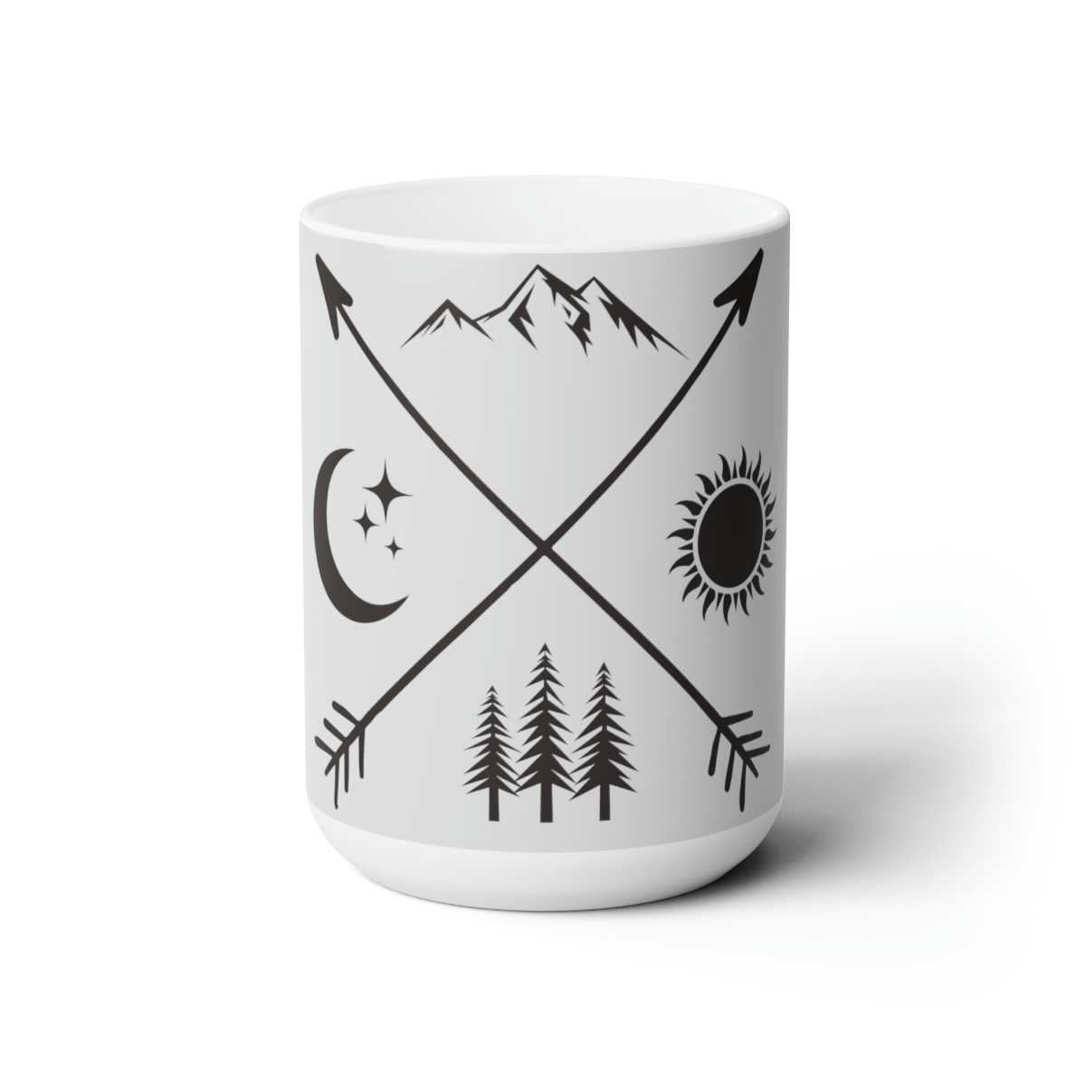 15oz Personalized Ceramic Mug: Nature's Elements Design - £16.55 GBP