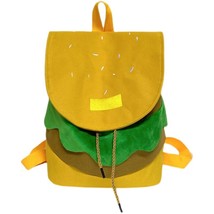 Cartoon Burger Design Backpacks for Women Canvas Fashion Girls School Bags Trave - £23.15 GBP