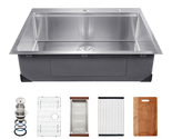VEVOR Kitchen Sink Workstation 30 in 304 Stainless Top Mount Single Bowl - $175.99