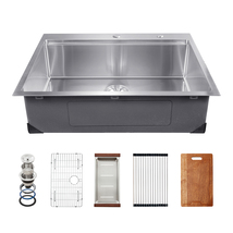 VEVOR Kitchen Sink Workstation 30 in 304 Stainless Top Mount Single Bowl - $175.99