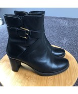 Ecco Saunter Boots Black Women&#39;s US 5.5 EU 36 Cross Strap Leather Comfor... - £34.92 GBP