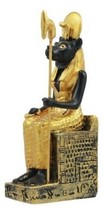 Egyptian Solar Lioness Goddess Sekhmet On Throne Dollhouse Miniature 3&quot;H - £9.42 GBP