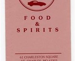 Vette&#39;s Food &amp; Spirits Menu Charleston Square St Charles Missouri 1994 - $17.82