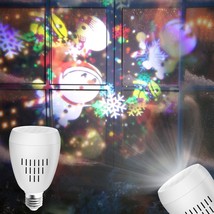 Christmas Snowflake Projection Light E26 Led Self Rotating Projector Las... - $24.69
