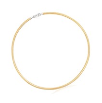 Italian 4mm Reversible Omega Necklace in 2-Tone - £402.02 GBP