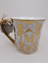 10 Strawberry Street Mug Cup Gold Letter &quot; M &quot; 18 oz Mug Cup - £11.62 GBP