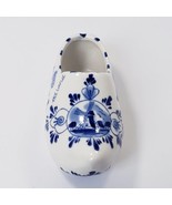 Vintage Delft 6&quot; Shoe Clog Figurine Blue White - $14.37