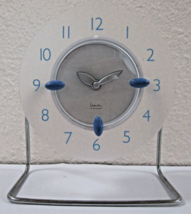 Vintage Michael Graves Blue Frosted Clear White Acrylic Modern Table Clock  - $49.50