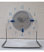 Vintage Michael Graves Blue Frosted Clear White Acrylic Modern Table Clock  - £38.92 GBP