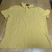 Vintage Ralph Lauren Polo Shirt XL Yellow Blue Pony Cotton Casual 90s Mens - $370.56 MXN