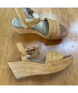 Stuart Weitzman Raffia Barbados Wedge Ankle Strap Sandal Platform Shoes ... - £42.13 GBP