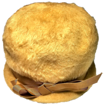 Vintage Merrimac Merri Soie Felt Fur Hat Mohair Wool Gorgeous Golden Yel... - $29.99