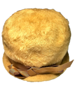 Vintage Merrimac Merri Soie Felt Fur Hat Mohair Wool Gorgeous Golden Yel... - $29.99