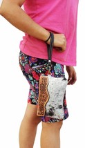Women&#39;s Cowhide Hand-Tooled Tan Leather Small Wallet Wristlet Pouch 18RT... - $22.76