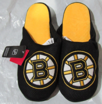 NHL Boston Bruins Mesh Slide Slippers With Dot Sole Size XL by FOCO - £22.74 GBP