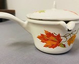 Vintage Descoware Small Maple Leaf Cast Iron Enamel Sauce Pot. Made in B... - $29.65
