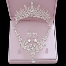 Bride Jewelry Sets Tiara Crowns Necklaces Earrings set Women Prom Pageant Weddin - £19.04 GBP