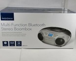 Insignia- AM/FM Radio Portable CD Boombox with Bluetooth - Silver/Black - $32.18