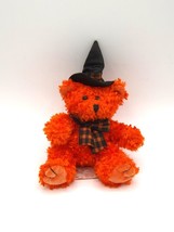 RUSS Berrie Orange HOCUS Halloween Witch Bears Sparkling Plush - $11.87