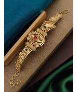 Bollywood Style Gold Plated India Bracelet Adjustable Wrist Belt Jewelry... - £37.35 GBP