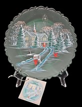 Fenton 1995 Green Satin Christmas Plate Our Home is Blessed LE 1075/1500 - $296.95