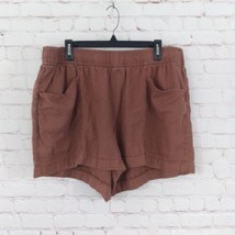Old Navy Shorts Womens 2X Brown High Rise Linen Blend Drawstring Pull On... - $15.98