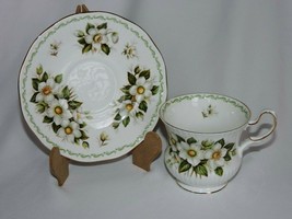 Rosina Queens Footed Tea Cup Saucer Set Christmas Rose December Special Flower - £23.58 GBP