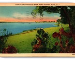 Manasquan River Scene Point Pleasant Beach NJ New Jersey Linen Postcard V11 - $2.92