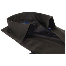 Men 100% Sateen Cotton Shirt Manschett Quesste Turkey Slim Fit 4010-08 Black image 6