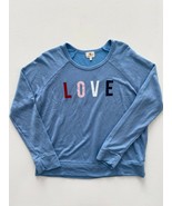 Sundry LOVE Print Sweatshirt Baby Blue ( 3 ) - $100.13 CAD