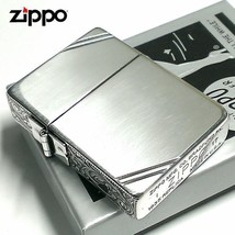 1935 Replica Arabesque 3 Sided Processing Lighter Nickel Antique Silver Zippo - $116.90