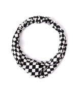 Nollia Ladies Criss Cross Checker Elastic Stretch Headband Black &amp; White - $14.61 CAD