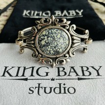King Baby Studio Baroque Scroll Turquoise Sterling Silver Bracelet - £375.73 GBP