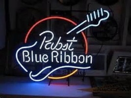 New Pabst Blue Ribbon Guitar Beer Lager Handmade Neon Light Sign 17"x14" - $132.99