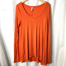 Free People Womens Soft Orange Lagenlook Shirt Top Sz L Large - $16.99