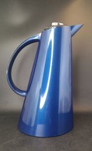 Vtg Corning Thermique Carafe Coffee  Thermos Modern Space-Age Design Cobalt Blue - £22.15 GBP