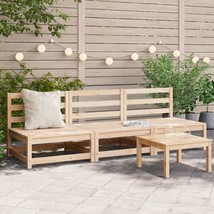 Garden Sofas Armless 3 pcs 70x70x67 cm Solid Wood Pine - £112.20 GBP