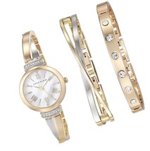 Anne Women&#39;s Premium Crystal Accented Bangle Set, - £343.30 GBP